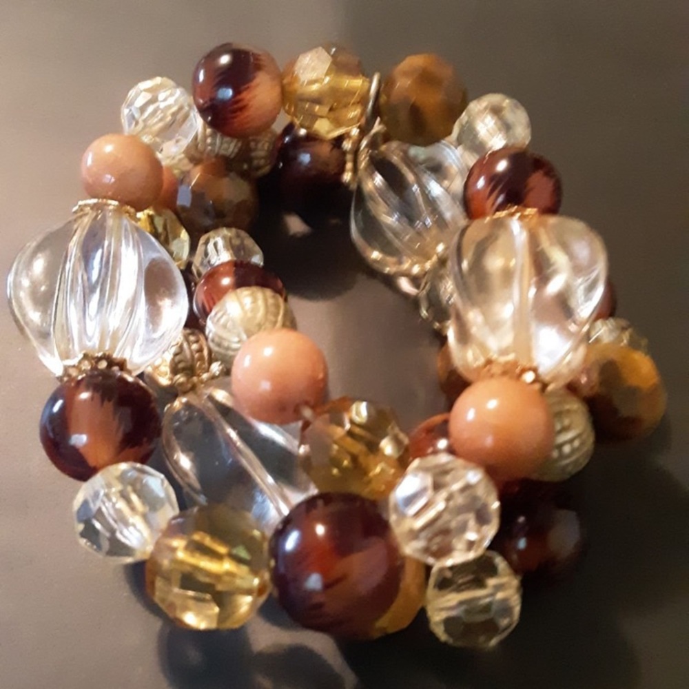 Crystal Bracelet, with Fall Tone Accent Beads